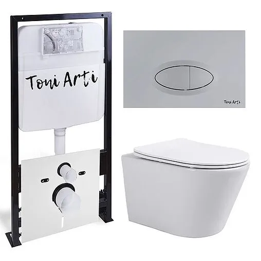 Комплект 6 в 1 Toni Arti Forli TA-01+TA-1905+TA-0050 с кнопкой Freto хром матовый