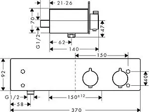 Термостат для душа Hansgrohe ShowerTablet 350 белый/хром 13102400 Термостат для душа Hansgrohe ShowerTablet 350 белый/хром 13102400, 2