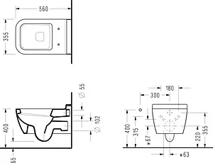 Унитаз подвесной с функцией биде и встроенным смесителем Serel Rita белый RT15, 2