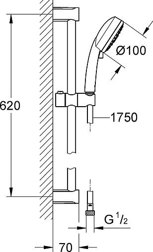 Душевая стойка Grohe Tempesta Cosmopolitan хром 27580002 Душевая стойка Grohe Tempesta Cosmopolitan хром 27580002