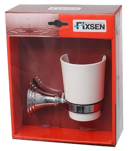 Стакан Fixsen Best хром/белый FX-71606