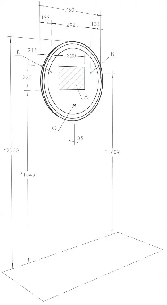 Зеркало с подсветкой Aquaton Анелло 75 1A260702AK010, 2