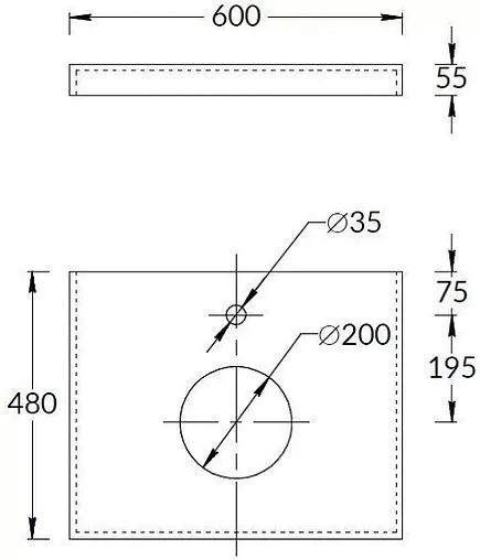 Столешница Kerama Marazzi Про Чементо 60 синий тёмный матовый CN60.DD507320R