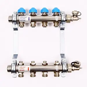 Группа коллекторная без расходомеров 4 отвода 1&quot;н/н x ¾&quot;ек Uni-fitt 456W4304, 1