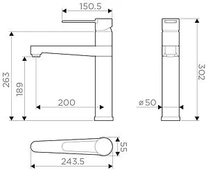 Смеситель для кухни Omoikiri Toyama хром 4994117, 2
