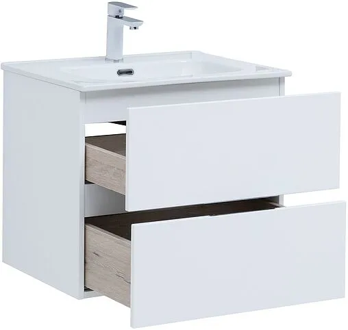 Тумба-умывальник подвесная Aquanet Алвита New 60 белый матовый 00277510+00254363