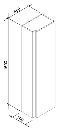 Шкаф-пенал подвесной Ravak SB 10° 45 тёмный орех X000000753