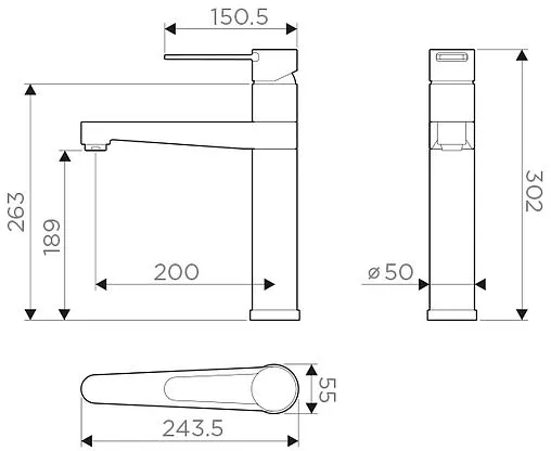 Смеситель для кухни Omoikiri Toyama хром 4994117