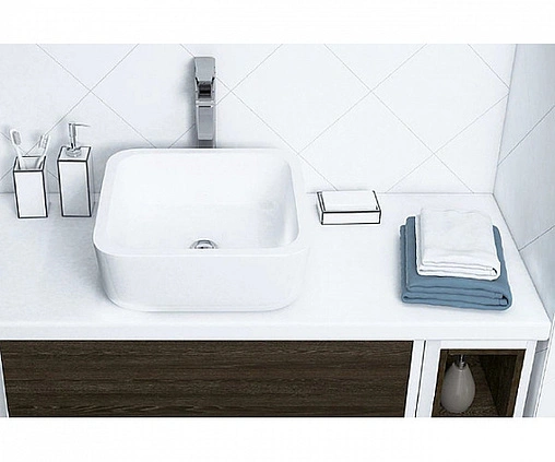 Столешница Aquaton Брук 80 (60+20) белый глянцевый 1A204205BC010