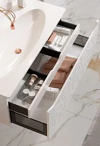 Тумба под умывальник подвесная Clarberg Elegance Т12м/GL белый/золото EL0112GL Тумба под умывальник подвесная Clarberg Elegance Т12м/GL белый/золото EL0112GL, 4