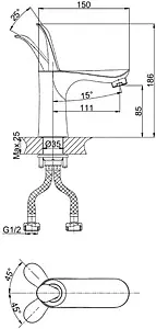 Смеситель для раковины D&K Venice Baciano чёрный матовый/золото DA1032159 Смеситель для раковины D&K Venice Baciano чёрный матовый/золото DA1032159, 2