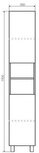 Шкаф-пенал напольный Comforty Верона 35-Н дуб белый 00004142368CF