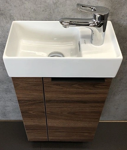 Тумба-умывальник подвесная Comforty Асти 40 дуб тёмно-коричневый 00-00000834CF