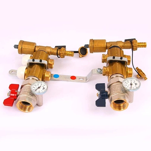 Группа коллекторная без расходомеров 2 отвода 1&quot;в/в x ¾&quot;ек Tiemme 3870046