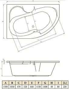 Ванна акриловая C-bath Atlas 150x105 L CBA00201L Ванна акриловая C-bath Atlas 150x105 L CBA00201L, 2