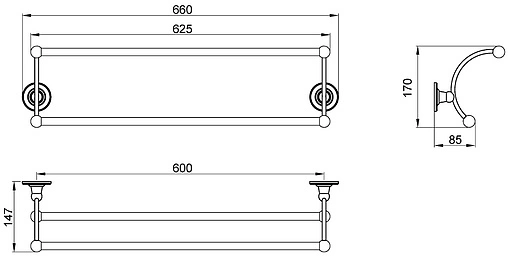 Полотенцедержатель Timo Nelson хром 150056/00
