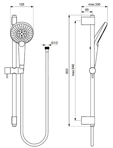 Душевая стойка Ideal Standard IdealRain Evo Jet Round XL3 хром B1761AA