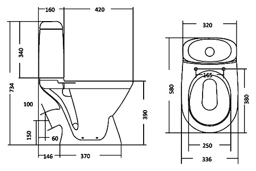 Унитаз-компакт Santek Римини белый 1WH302130