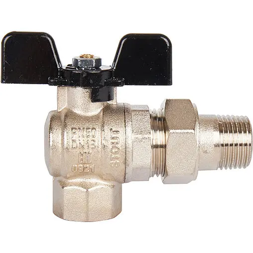 Кран шаровый с американкой угловой ½"в x ½"н Stout SVB-0008-000015