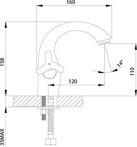 Смеситель для раковины Rossinka хром RS40-61, 2