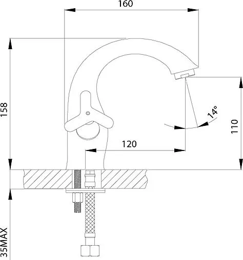 Смеситель для раковины Rossinka хром RS40-61