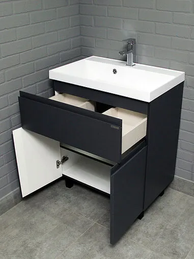 Тумба-умывальник напольная Домино Graffo 70 графит DGr2413T+4670142930037