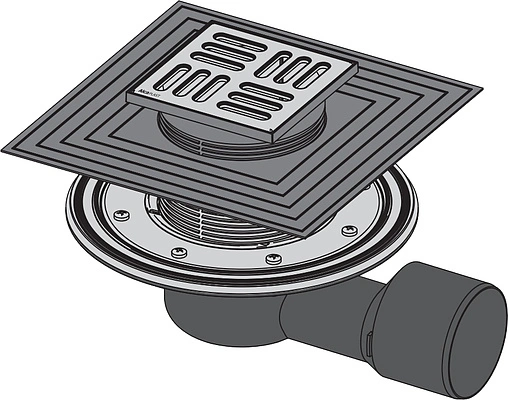Трап горизонтальный Set AlcaPlast 100x100мм APV3344
