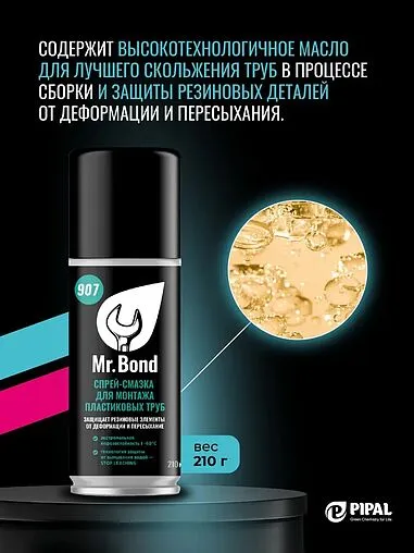 Смазка-азрозоль для монтажа труб 210мл Mr.Bond QuickSPACER 907 4090700210