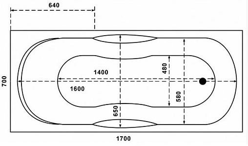 Ванна акриловая Bas Рио 170х70 ЗВ00127