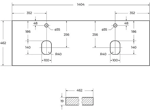 Столешница BelBagno 140 Bianco Opaco EK-140-2-BO
