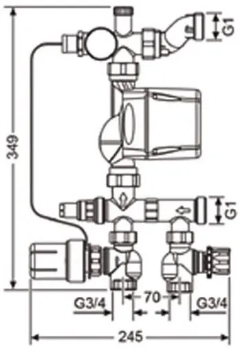 Узел насосно-смесительный с насосом Energy Saving ES25-60 TECEfloor 77450000