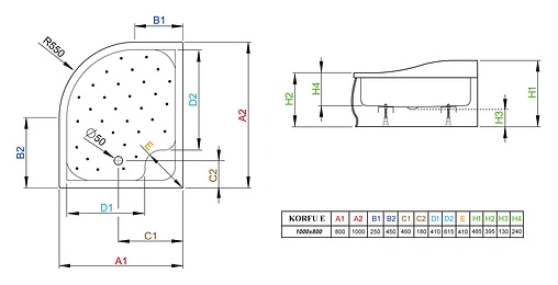 Поддон для душа Radaway Korfu E 4E81400-03R