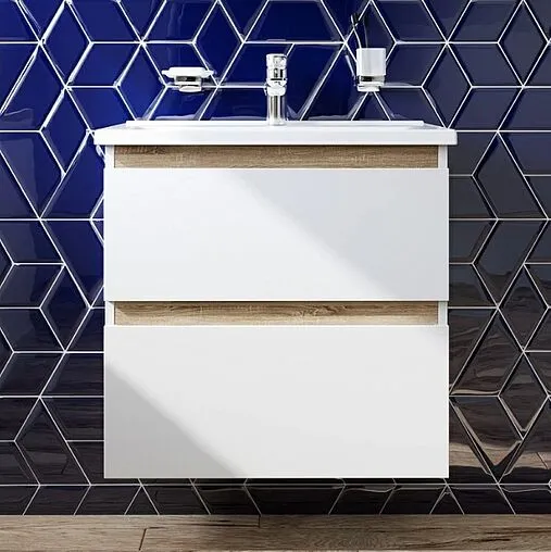 Тумба под умывальник подвесная Am.Pm X-Joy 65 белый/светлое дерево M85AFHX0652WG