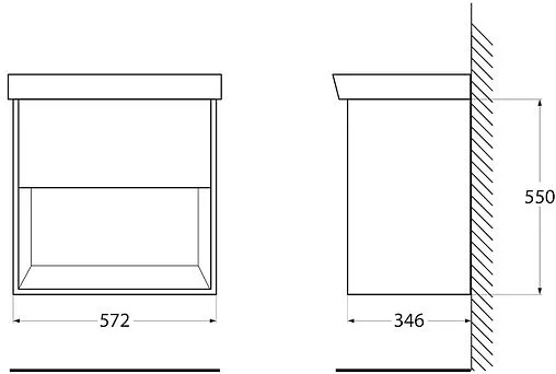 Тумба под умывальник подвесная BelBagno NEON 60 Rovere Scuro NEON-600-1C-SO-RS