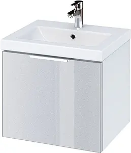 Тумба-умывальник подвесная Cersanit Stillo 50 серый хром/белый P-SZ-STL-CM/COL50+, 1