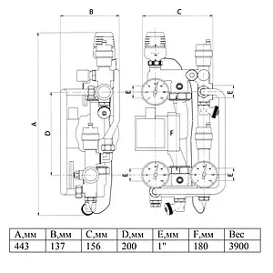 Узел насосно-смесительный без насоса Valtec Combi.S VT.COMBI.S.180 Узел насосно-смесительный без насоса Valtec Combi.S VT.COMBI.S.180, 2