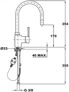 Смеситель для кухни с выдвижным изливом Teka ARK 998 CHROME хром 239981200, 2