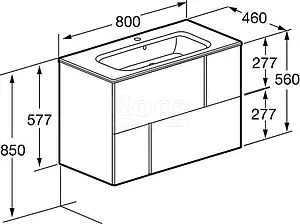 Тумба-умывальник подвесная Roca Luna 80 синий ZRU9307767+ Тумба-умывальник подвесная Roca Luna 80 синий ZRU9307767+, 2