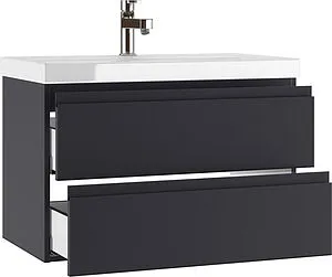 Тумба-умывальник подвесной Домино Graffo 80 графит DGr2101T+S-UM-MOD80SL/1, 4