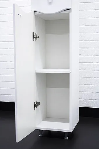 Шкаф-пенал напольный Айсберг Волна 30 L белый DA1005P