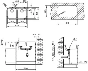 Мойка кухонная Teka Stylo 2B нержавеющая сталь полированная 10107028, 2