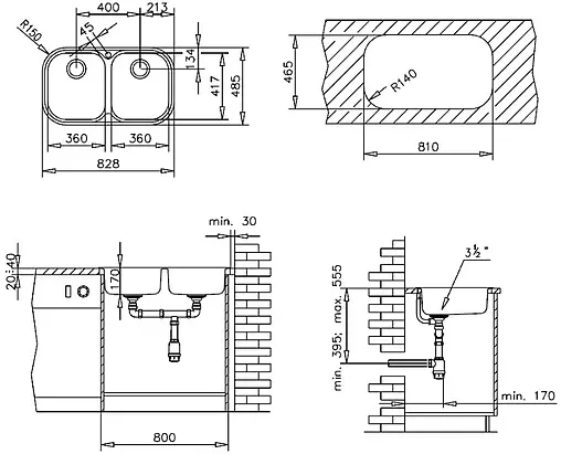 Мойка кухонная Teka Stylo 2B нержавеющая сталь полированная 10107028