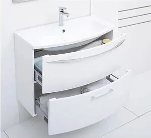 Тумба-умывальник подвесная Aquanet Лонг 90 белый глянец 00167099+НФ-00008069, 5