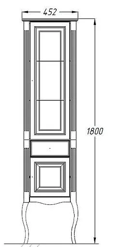 Шкаф-пенал напольный Opadiris Лаура 45 R белый Z0000006524