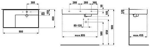 Раковина Laufen Kartell 90 L белый 8.1033.9.000.111.1