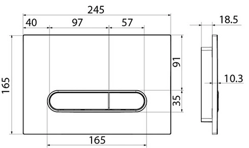 Клавиша смыва для унитаза IDDIS Unifix 071 UNI71MBi77 кнопки/черный матовый, рамка/хром глянцевый