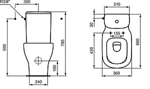 Бачок для унитаза Ideal Standard Tesi Silk white белый матовый T3568V1 Бачок для унитаза Ideal Standard Tesi Silk white белый матовый T3568V1, 2