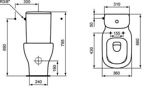 Бачок для унитаза Ideal Standard Tesi Silk white белый матовый T3568V1 Бачок для унитаза Ideal Standard Tesi Silk white белый матовый T3568V1