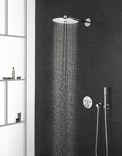 Лейка верхнего душа с настенным креплением Grohe Rainshower 310 SmartActive белый/хром 26475LS0