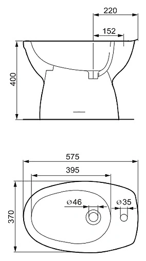Биде напольное Cersanit Eko белый S-BI-EKO-S-w